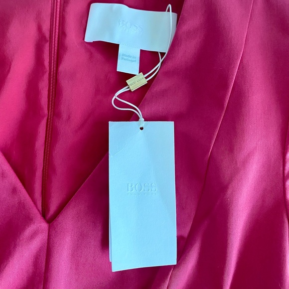 NWT HUGO BOSS Dasali Sheath Dress In Open Pink - Picture 5 of 6